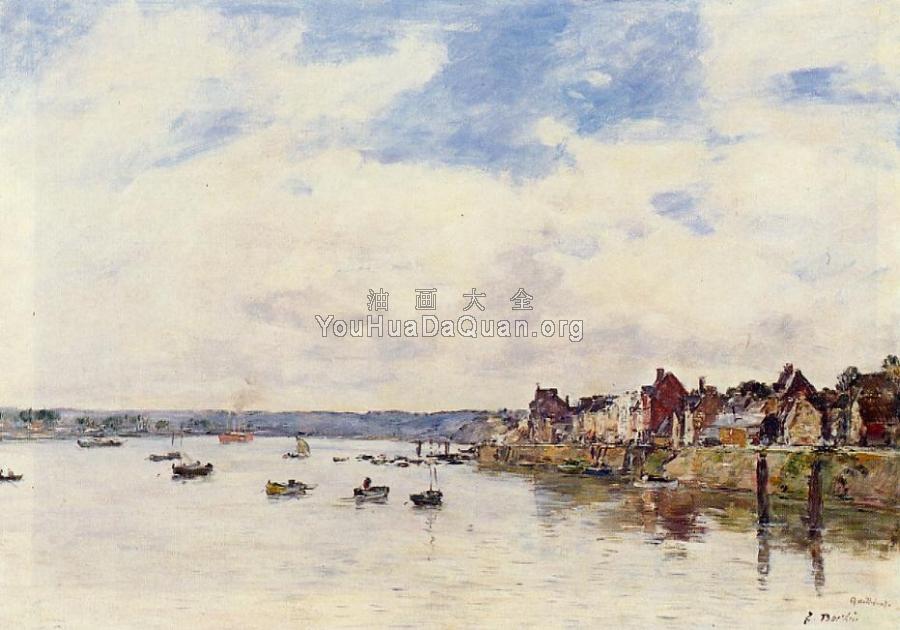 The Seine at Quillebeuf - 尤金·布丹